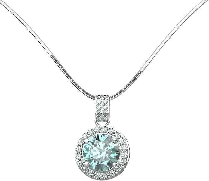 JiuZhou-1 carat green moissanite necklace D colour (VVS1) S925 sterling silver fine jewelry, is the best womens birthday gifts lover can also be used as a wedding necklace, give your favourite her!