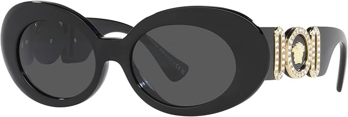 Versace Woman Sunglasses Black Frame, Dark Grey Lenses, 54MM