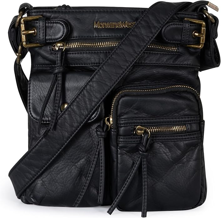 Montana West Crossbody Bag for Women Soft Washed Leather Multi Pocket crossbody handbags