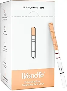 Wondfo Early Result Pregnancy Test Strips - Get Results 6 Days Sooner Than Missed Period-Sensitive and Accurate HCG Testing Kit at 10 MIU/ml Cut-Off -[25 Packs]