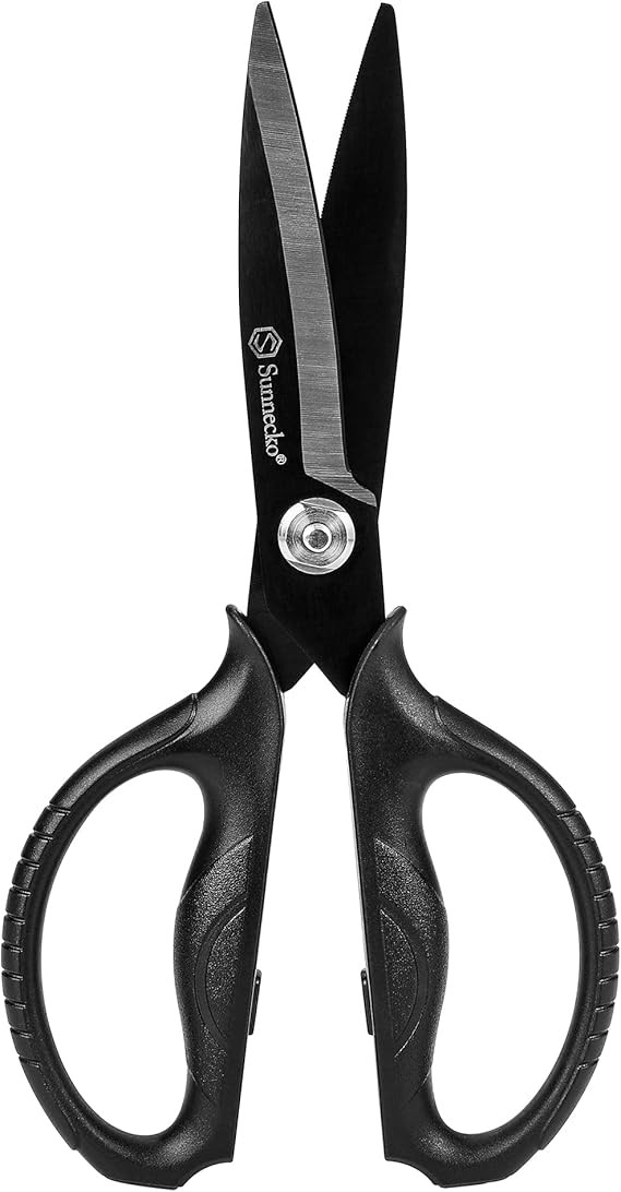 Sunnecko Kitchen Scissors All Purpose Heavy Duty Scissors Titanium Coated, Food Scissors Dishwasher Safe, Micro Serrated with Detachable Blades
