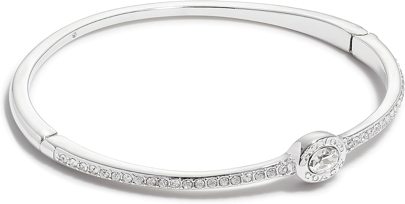 Coach Signature Logo Pave Hinged Bangle Bracelet