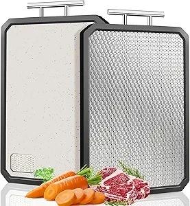 Cutting Board Double Sided,Stainless Steel Cutting Board for Kitchen,Scratch-resistant Mesh Design, Juice Groove, Non-Slip Edge, Large Cutting Board Dishwasher Safe
