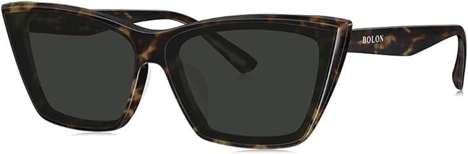 BOLON Women Lady Elegant Trendy Cat Eye Polarized Sunglasses, Exclusive Eyewear Brand of EssilorLuxottica
