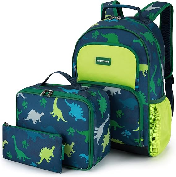 mommore Kids Backpack Set, Lightweight School Backpack for Kids Elementary Bookbag for Students with Chest Strap,3pcs