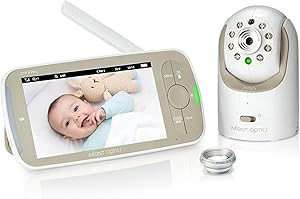 Infant Optics DXR-8 PRO Video Baby Monitor, 720P HD Resolution 5" Display, Patented A.N.R. (Active Noise Reduction), No WiFi, Pan Tilt Zoom, and Interchangeable Lenses