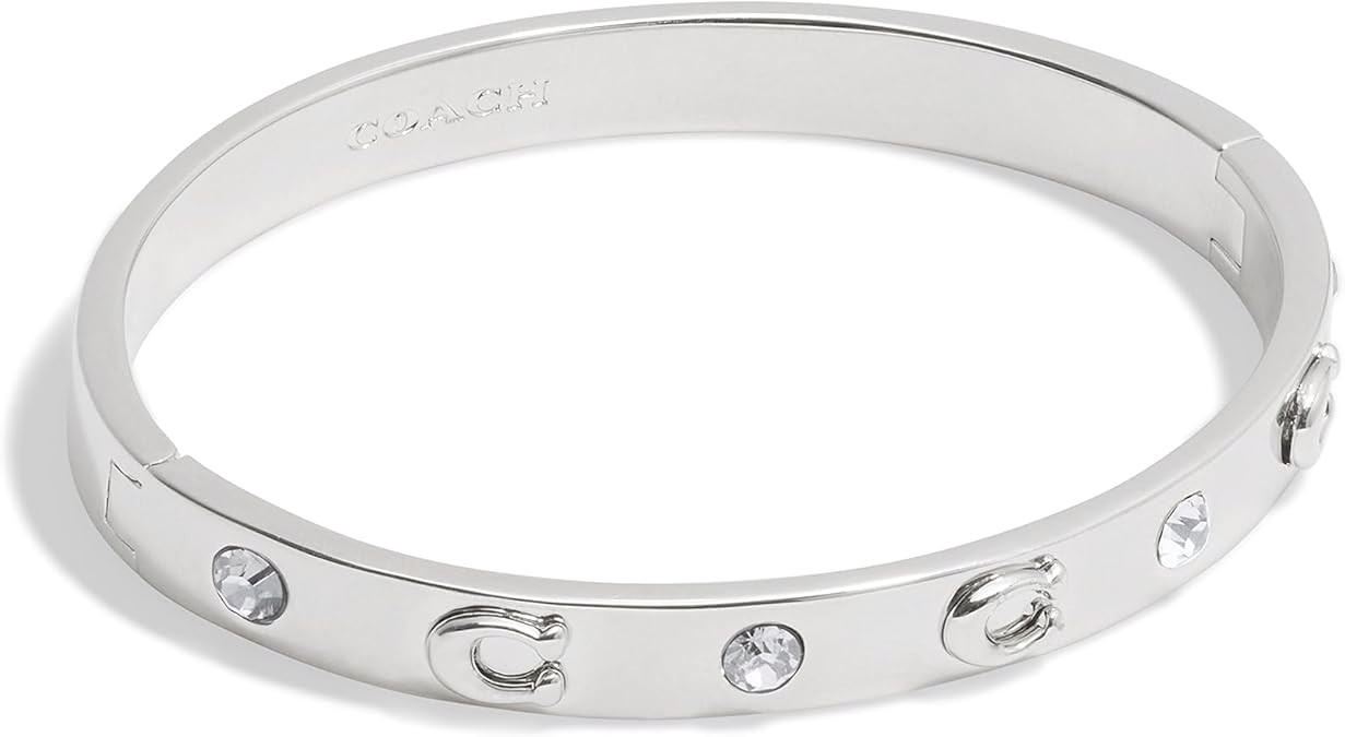 COACH Women's Signature C Logo Hinged Bangle Bracelet