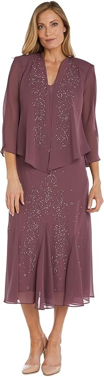R&M Richards Women's Beaded Jacket Dress