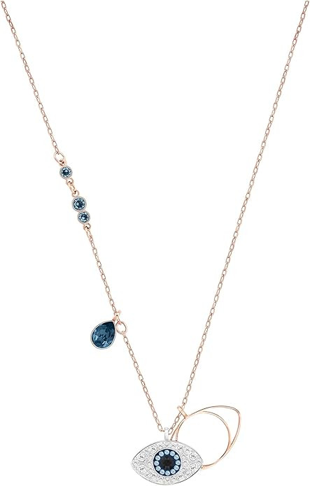 SWAROVSKI Women's Symbolica Evil Eye Pendant Necklace, Blue, Mixed Metal Finish