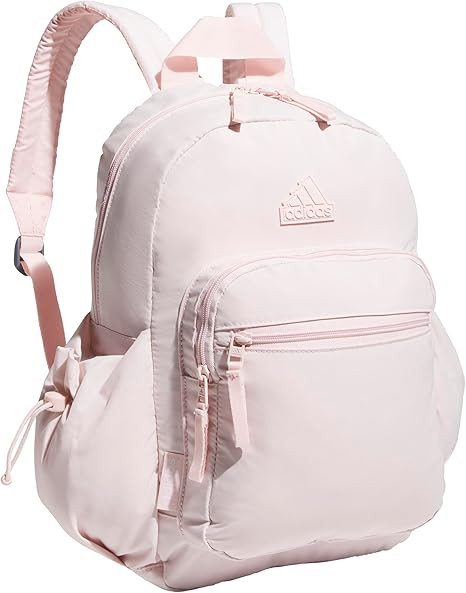 adidas Weekender Sport Fashion Compact Smaller Backpack with Detachable Mini Valuables Pouch, Sandy Pink, One Size