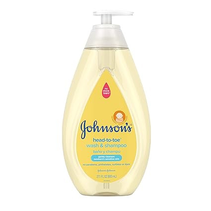 Johnson's Head-to-Toe Gentle Tear-Free Baby & Newborn Wash & Shampoo, Sulfate-, Paraben- Phthalate- & Dye-Free