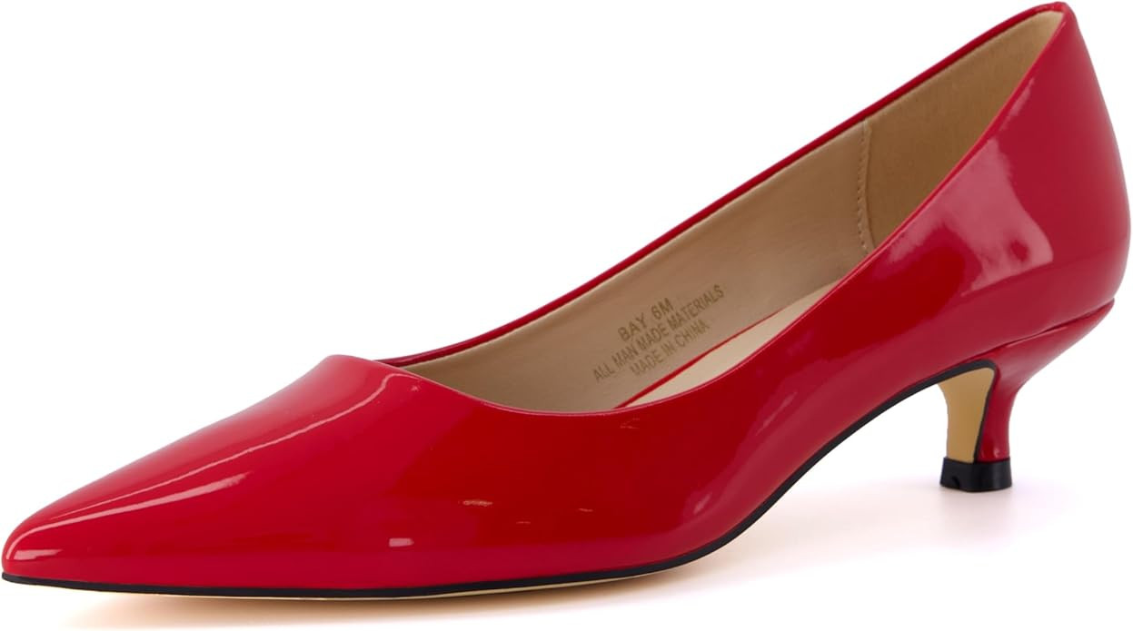 CUSHIONAIRE Women's Bay Kitten Heel Dress Shoe +Memory Foam, Wide Widths Available