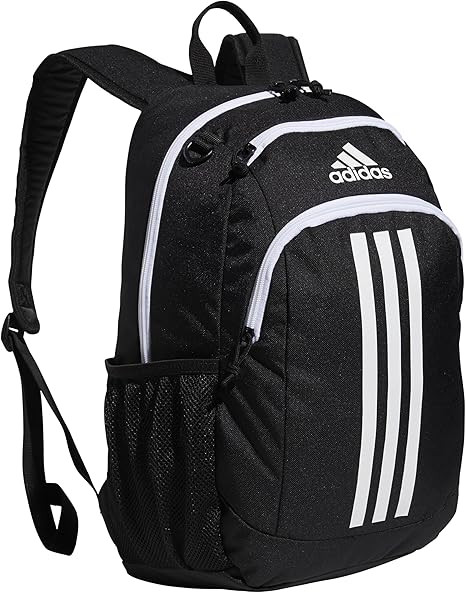 adidas Creator 2.0 Backpack (21L) Durable Small Athletic Student Laptop Bag for Boys/Girls, Black/White, One Size
