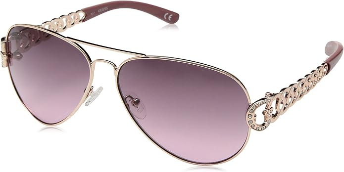 GUESS Women's Metal Aviator Sunglasses